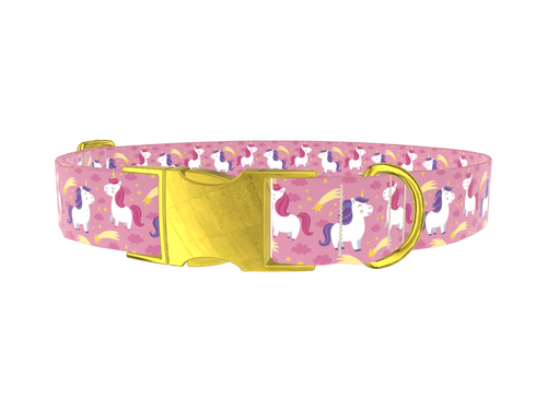Pink Unicorn Stars Dog Collar
