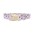 Floral Pansy Dog Collar - plastic rose gold