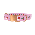 Christmas Santa Hat Dog Collar - metal rose gold
