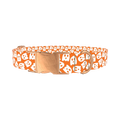 Orange Ghost Pattern Dog Collar - metal rose gold