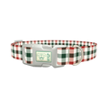 Striped Plaid Dog Collar - plastic silver