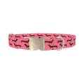Dachshund Pattern Dog Collar - metal silver