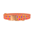 Heart Paw Print Dog Collar - metal rose gold