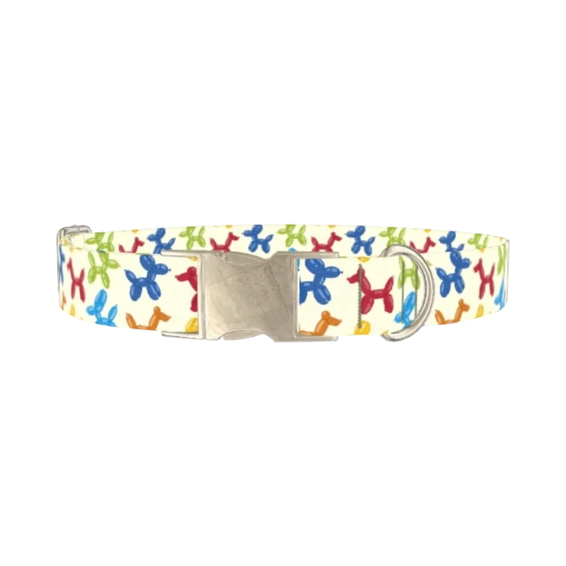 Balloon Animal Dog Collar - metal silver