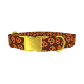 Brown Pretzel Dog Collar - metal gold