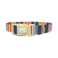 Colorful Striped Dog Collar - plastic gold