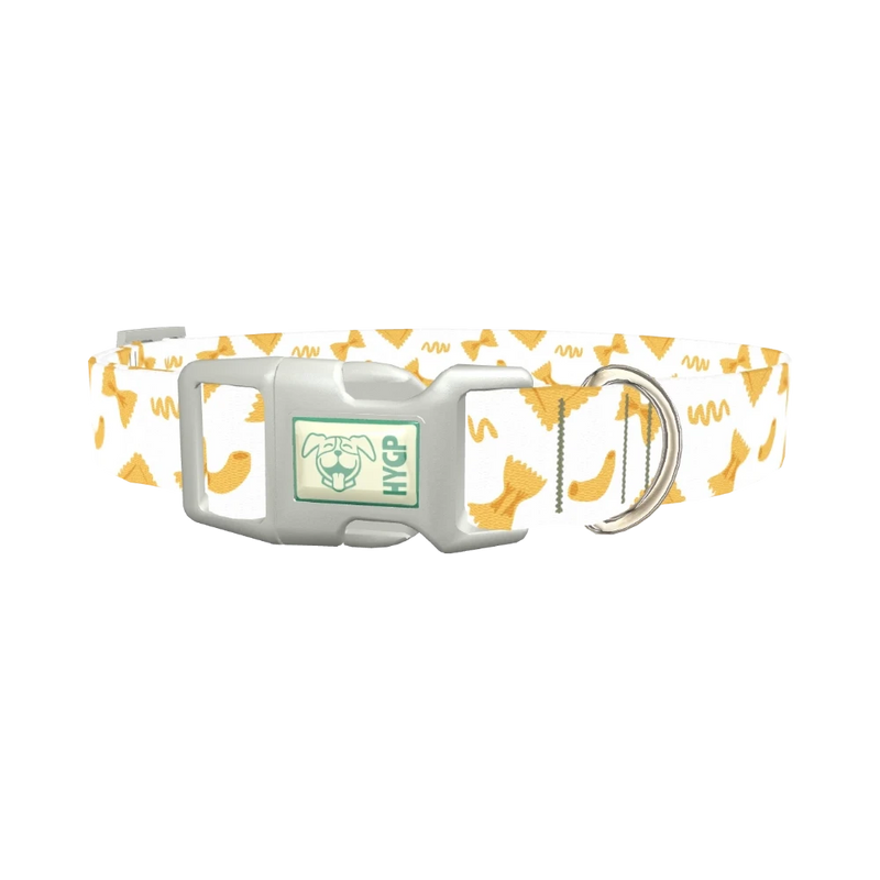 Pasta Pattern Dog Collar - plastic silver