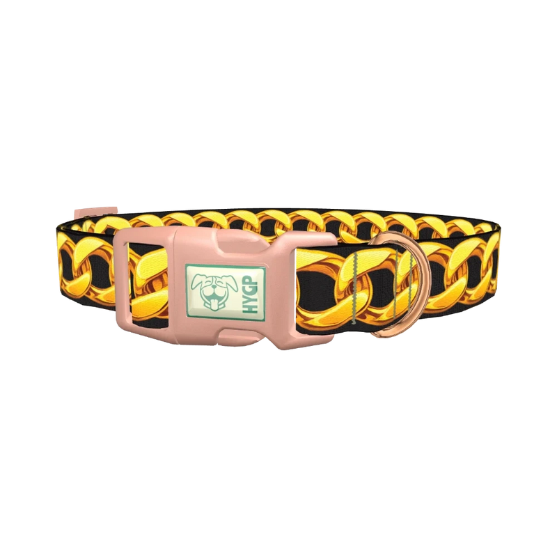 Gold Chain Link Dog Collar - plastic rose gold