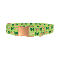 St. Patrick's Day Bow Dog Collar - metal rose gold