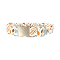 Autumn Berry Leaves Dog Collar - metal silver
