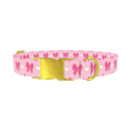 Bow Heart Dog Collar - metal gold