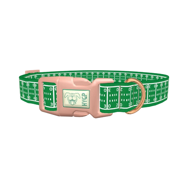 Football Field Dog Collar - plastic rose gold