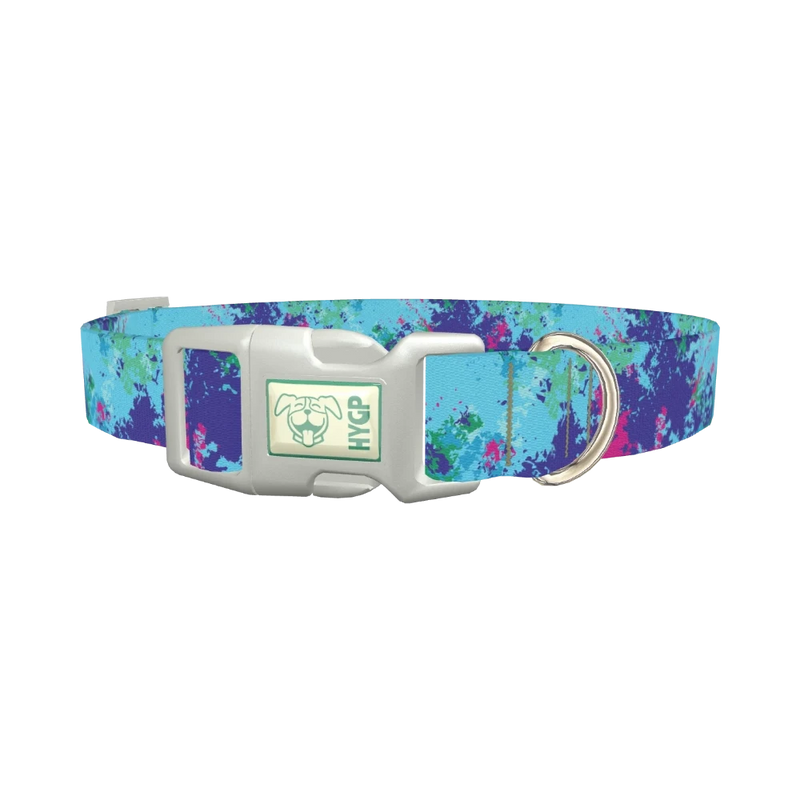 Abstract Paint Dog Collar - plastic silver