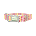 Geometric Checkered Dog Collar - plastic silver