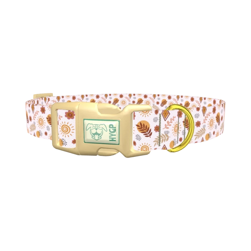 Bohemian Floral Dog Collar - plastic gold