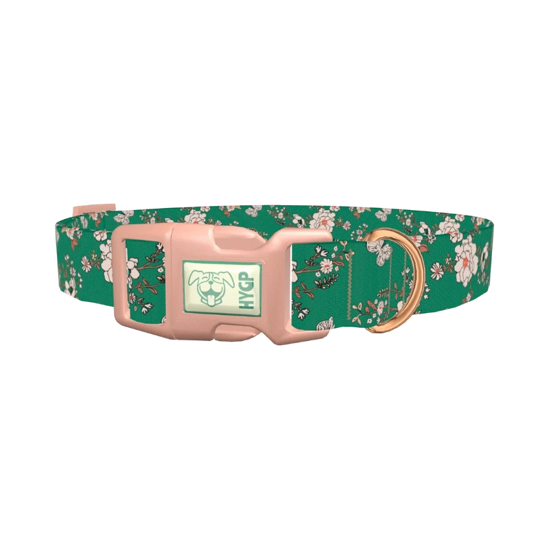 Floral Butterfly Dog Collar - plastic rose gold
