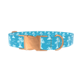 Tropical Island Dog Collar - metal silver