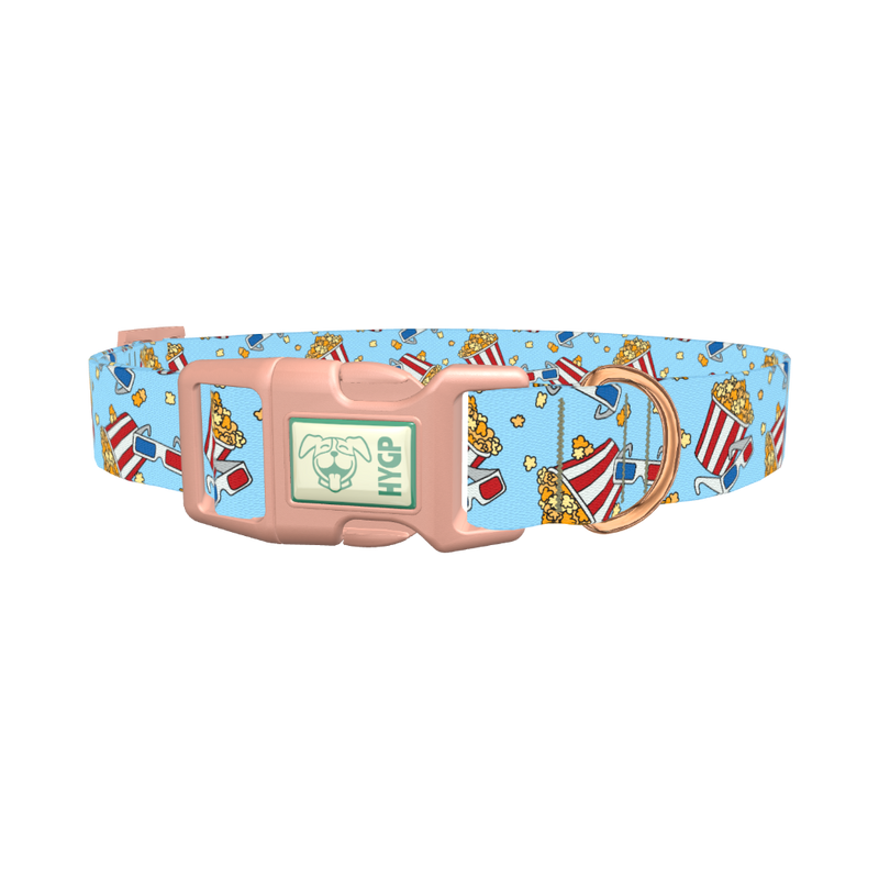 Movie Night Dog Collar - plastic rose gold