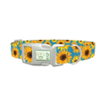 Sunflower Floral Dog Collar - plastic silver