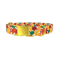 Multicolor Leaf Pattern Dog Collar - metal gold