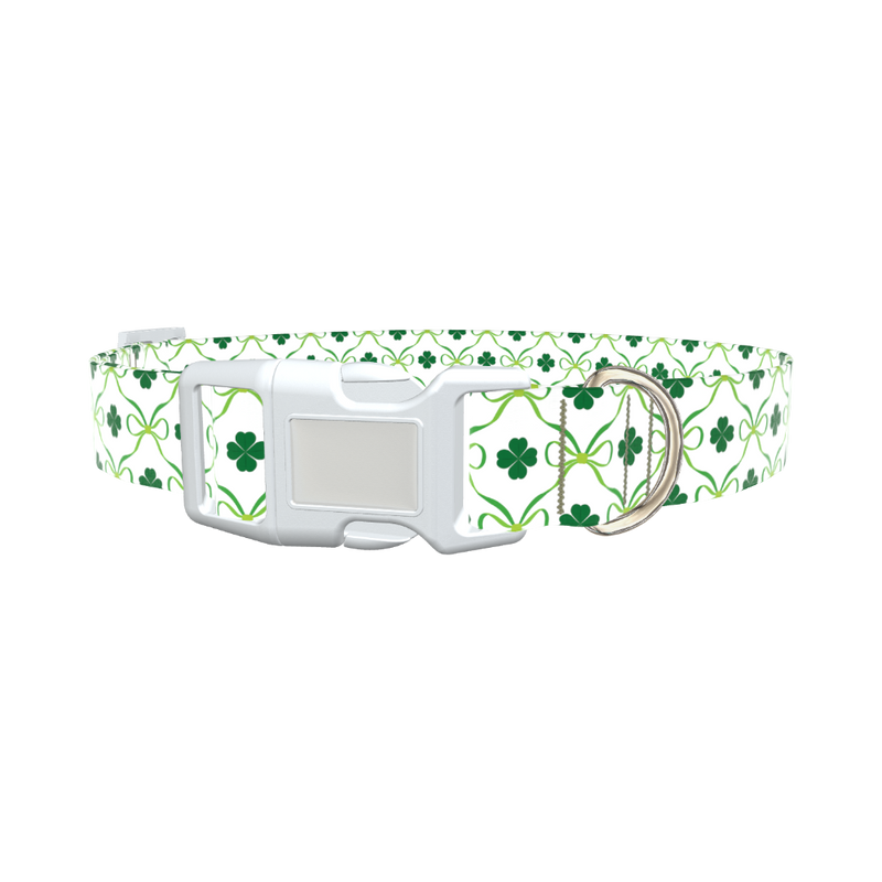 Shamrock Ribbon Dog Collar - plastic rose gold