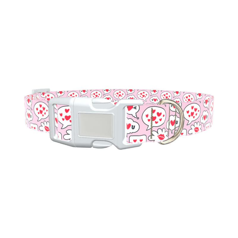 Romantic Speech Bubble Dog Collar - plastic rose gold