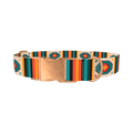 Tribal Geometric Stripes Dog Collar - metal rose gold