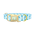 Blue Palm Island Dog Collar - plastic gold
