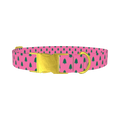 Pink Xmas Tree Dog Collar - metal gold