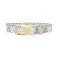 Tropical Orchid Dog Collar - plastic silver