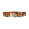 Tiger Stripe Dog Collar - metal silver