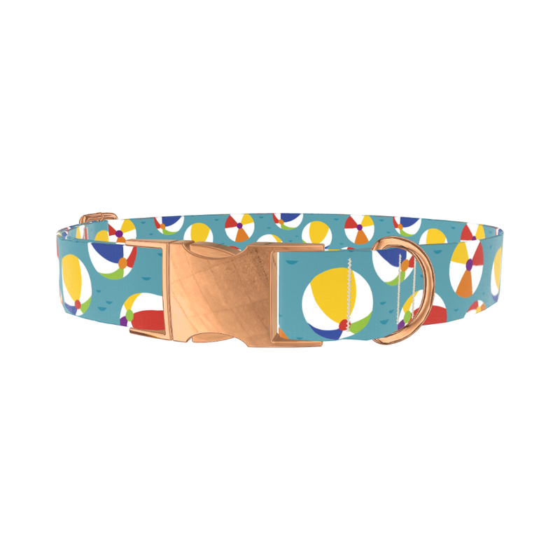 Colorful Beach Ball Pattern Dog Collar