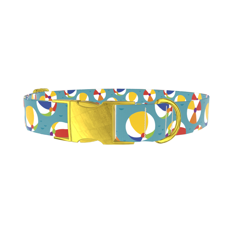 Colorful Beach Ball Pattern Dog Collar