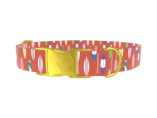 Surfboard Pattern Dog Collar