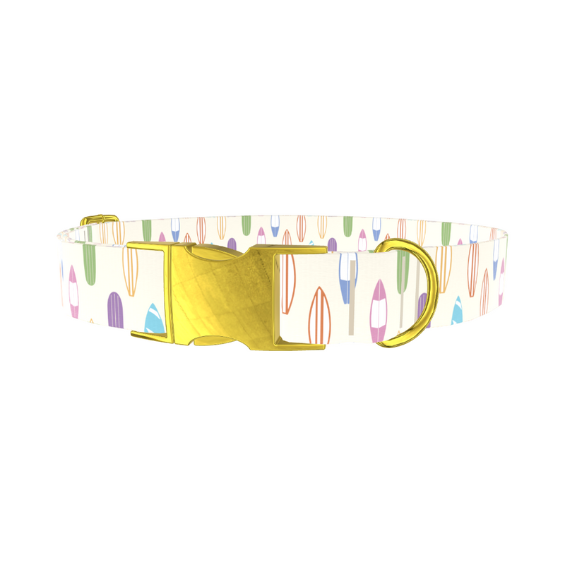 Colorful Surfboard Dog Collar