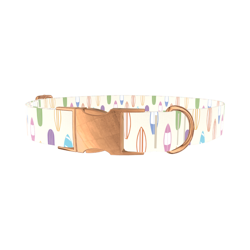 Colorful Surfboard Dog Collar