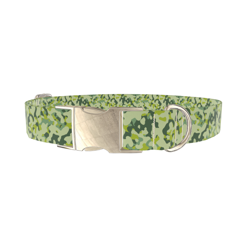 Green Jungle Camo Dog Collar