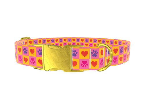 Heart Paw Print Dog Collar