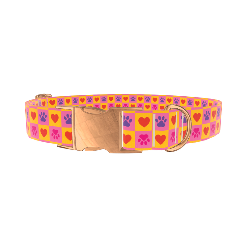 Heart Paw Print Dog Collar