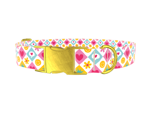 Retro Pop Heart Dog Collar