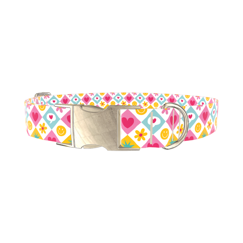 Retro Pop Heart Dog Collar