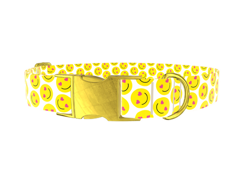 Heart Eyes Smiley Dog Collar