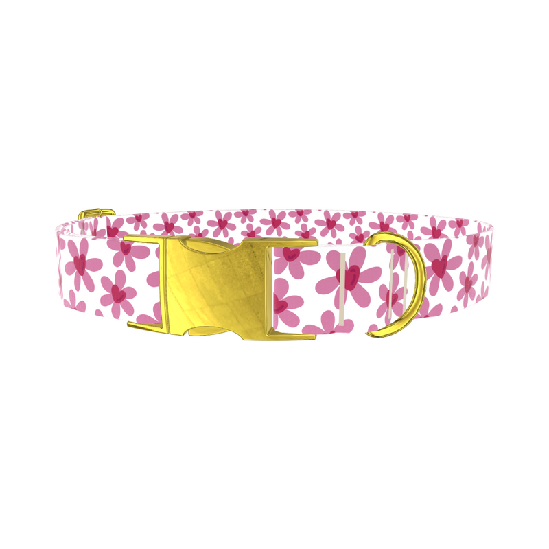 Heart Flower Pattern Dog Collar