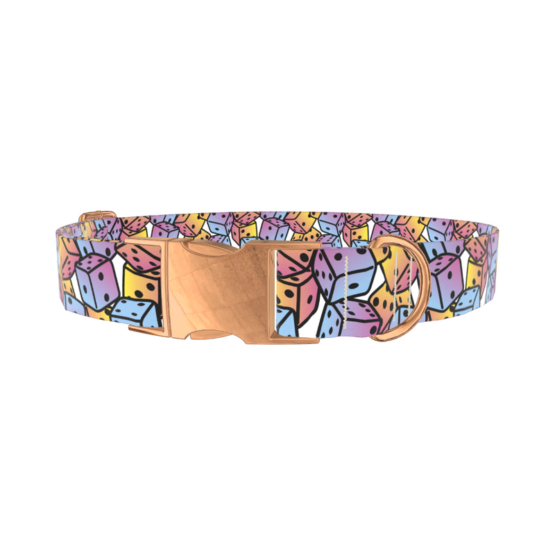 Colorful Dice Pattern Dog Collar