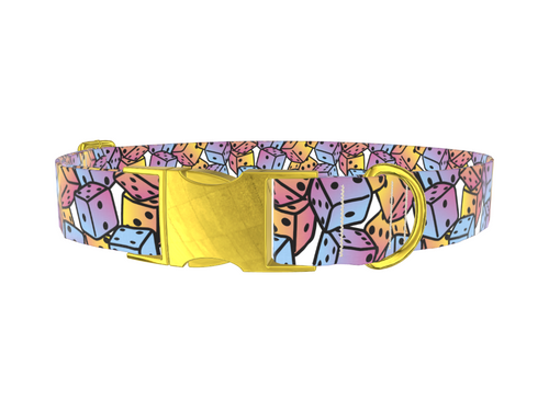 Colorful Dice Pattern Dog Collar