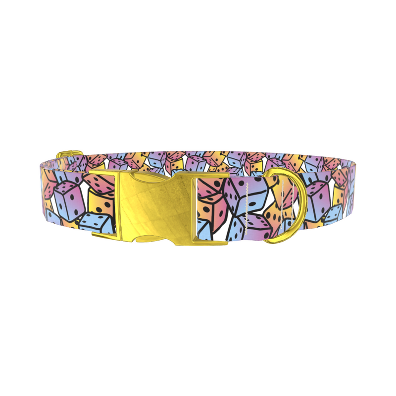 Colorful Dice Pattern Dog Collar