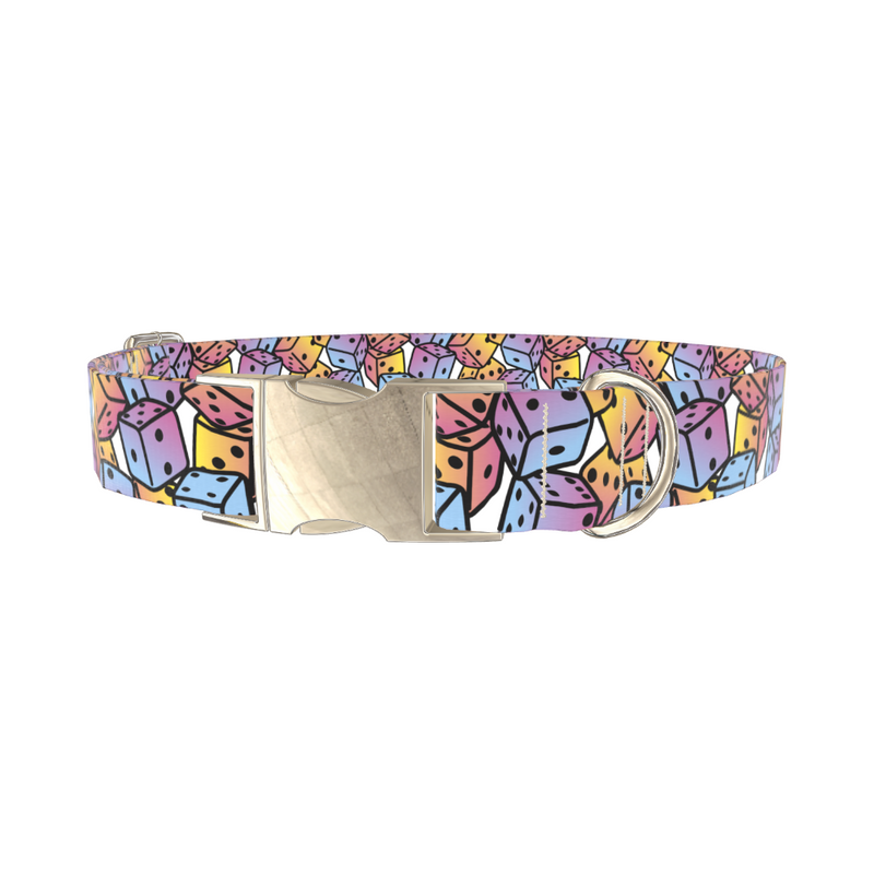 Colorful Dice Pattern Dog Collar