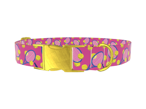 Pink Tennis Dog Collar