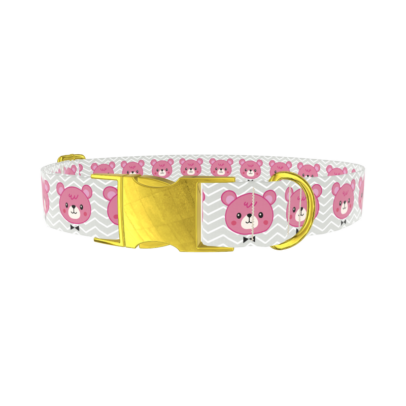Pink Teddy Bear Dog Collar