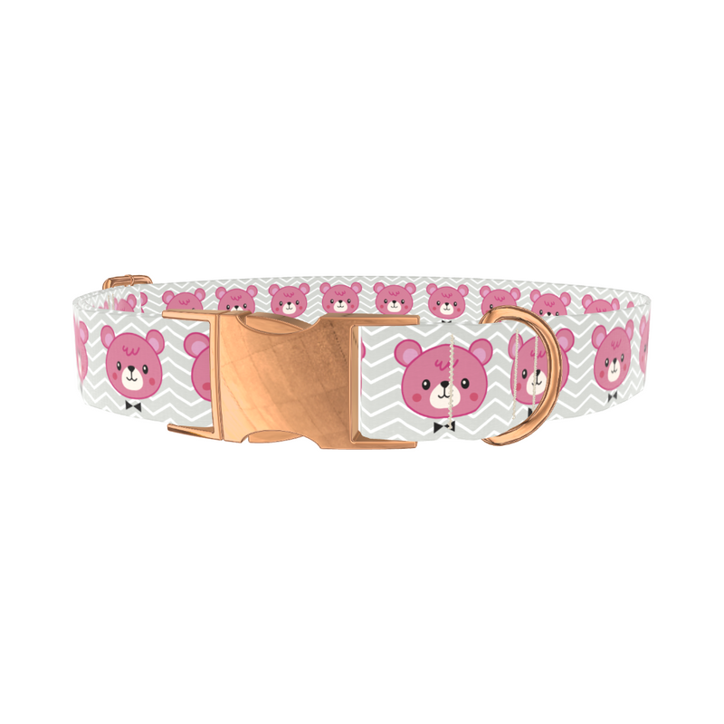 Pink Teddy Bear Dog Collar